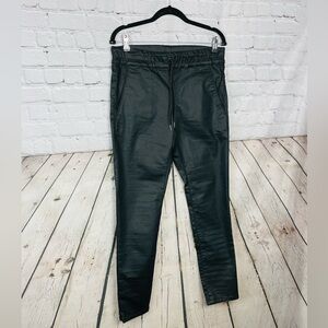 Bevy Flog Pants Size 28 Textured Black Metallic Drawstring LKNW